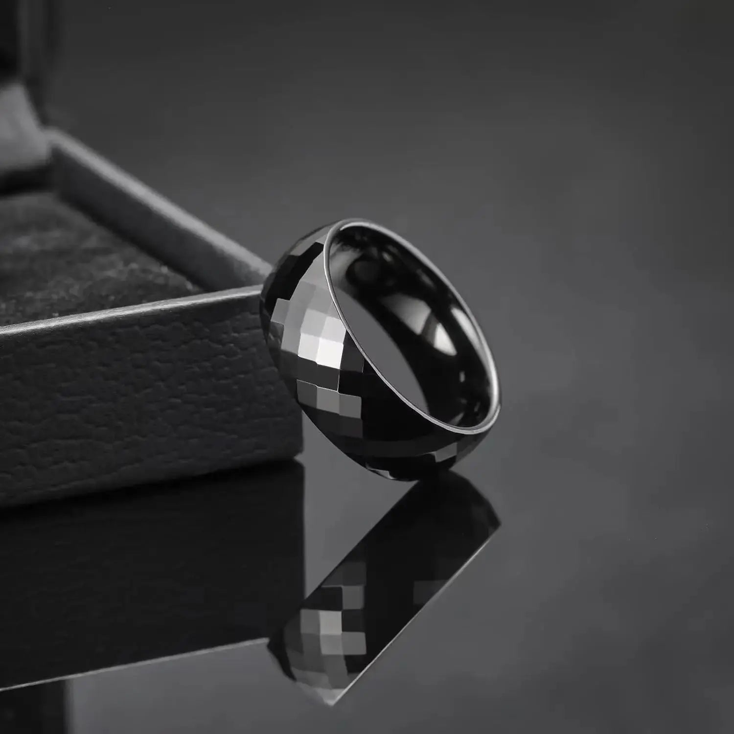 Tungsten Steel Ring Rhombus Luxury Simple Fashion Tungsten Ring Couples Ring Ai-TechWorld 