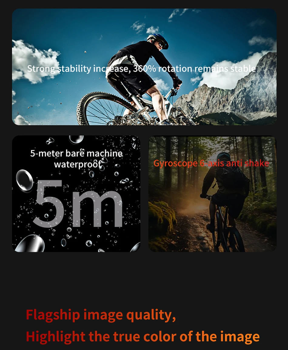 CERASTES V10 5K Action Camera Electronic Image Stabilization 2" Touch LCD 4K Waterproof Action Camera Dashcam Motion Detection Ai-TechWorld 