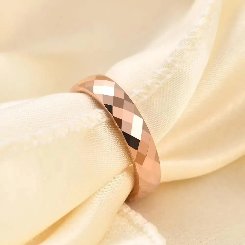 Tungsten Steel Ring Rhombus Luxury Simple Fashion Tungsten Ring Couples Ring Ai-TechWorld 