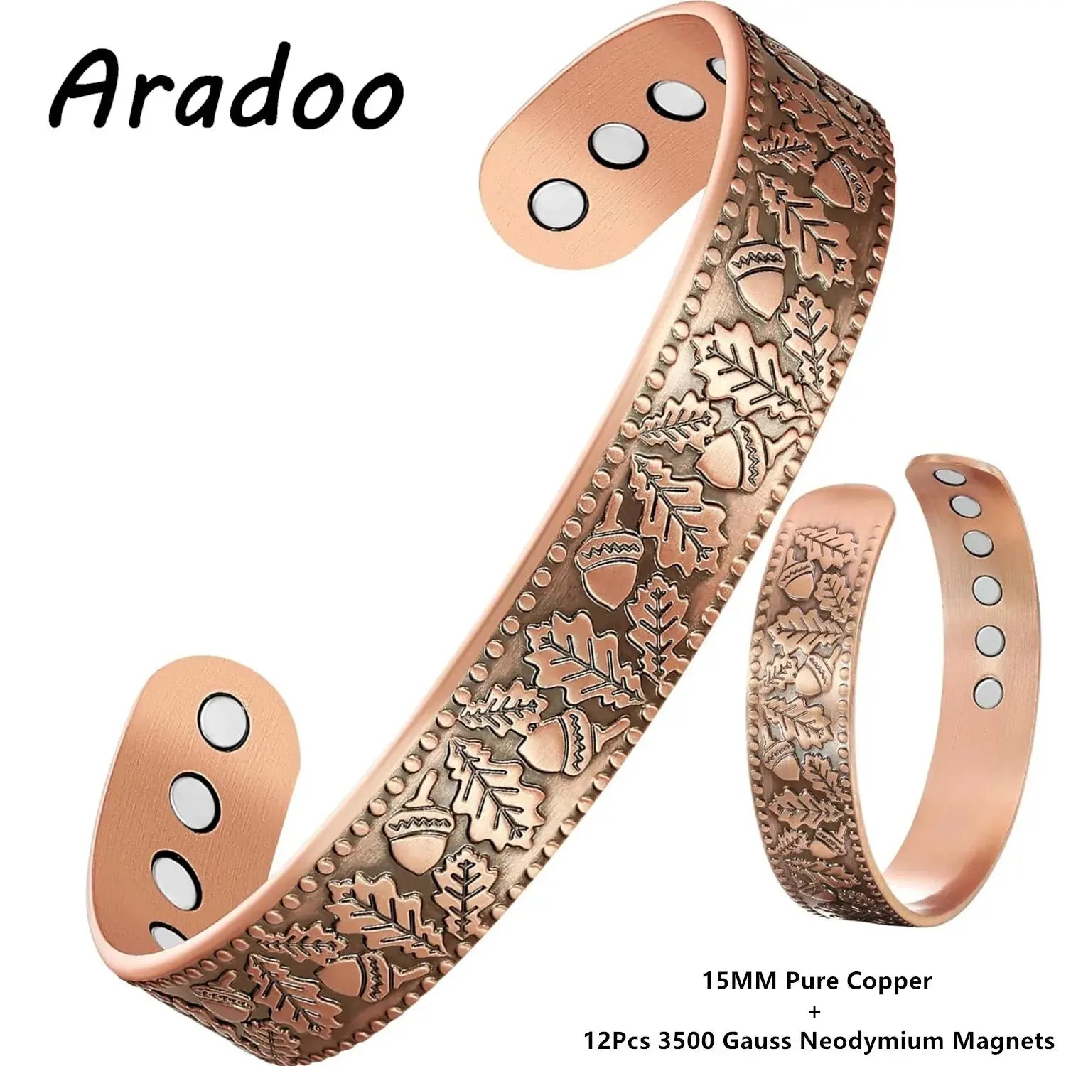 ARADOO Copper Bracelets for Women 99% Pure Copper Handwoven Bracelet Cuff Bangle Ai-TechWorld 
