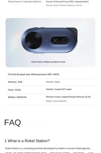 Rokid Air AR Smart Glasses 120" Screen with 1080P OLED Dual Display 43°FoV 55PPD Foldable Home Game Viewing Device Ai-TechWorld 