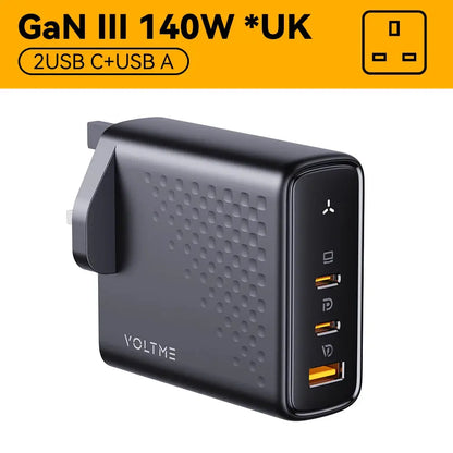 VOLTME GaN Charger 140W USB Type C PD3.1 Fast Charge For Macbook pro 16″ Quick Charge 5.0 Phone Charger For iPhone 15 Pro Max Ai-TechWorld 