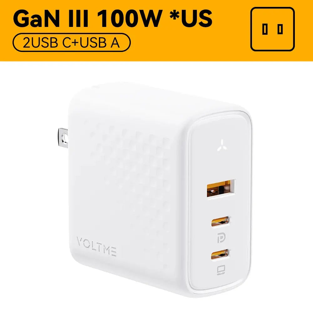 VOLTME GaN III 100W Desktop Charger Quick Charge 4.0 QC 3.0 PD USB-C Type C USB Fast Charging For MacBook Samsung iPhone 15 14 Ai-TechWorld 
