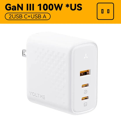 VOLTME GaN III 100W Desktop Charger Quick Charge 4.0 QC 3.0 PD USB-C Type C USB Fast Charging For MacBook Samsung iPhone 15 14 Ai-TechWorld 
