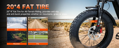 【1 Year Warranty】BAOLUJIE DM01 Electric Bike for Adult 2000W Motor Electric Bike 60V 30AH Moto 42MPH City Commuter Electric Bike Ai-TechWorld 