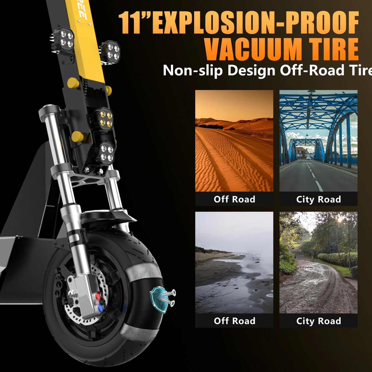 Terrosor 3000Wx2 Adult Electric Scooter Dual Motor Top Speed 50MPH,60V35AH, 11-inch Off-Road Tires Sport Folding EScooter Ai-TechWorld 