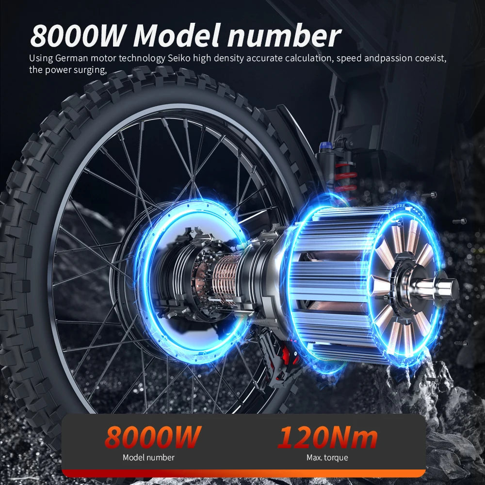 EKXBIKE GTS Electric Motorcycle for Adults 8000W Peak Electric Dirt Bike for Adults with 72V 30AH Battery Ai-TechWorld 