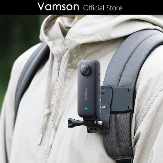 Vamson Backpack Clip for Insta360 x3 for GoPro Hero 11 10 9 Camera 360° Rotate Shoulder Belt Mount Accessories for Dji Action Ai-TechWorld 