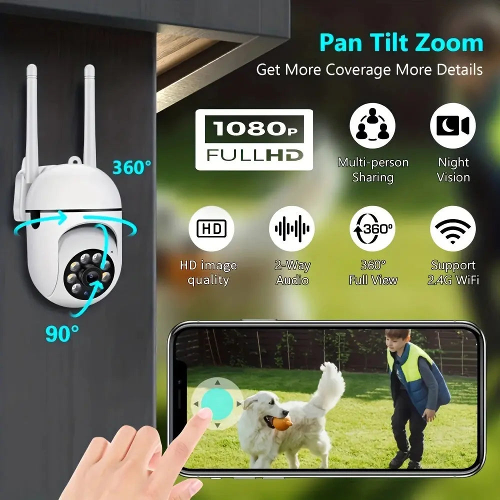 2PC Ease Life APP Wireless 1080P HD Indoor/Outdoor WiFi Security Camera, Color Night Vision, 2-Way Audio, 360° Pan/Tilt/Zoom, Mo Ai-TechWorld 
