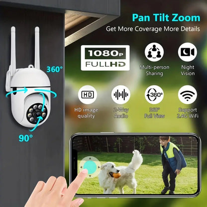 2PC Ease Life APP Wireless 1080P HD Indoor/Outdoor WiFi Security Camera, Color Night Vision, 2-Way Audio, 360° Pan/Tilt/Zoom, Mo Ai-TechWorld 