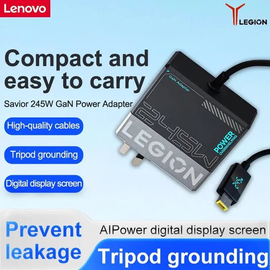Worlds Fastest Lenovo Legion 245W Gan Power Adapter Universal Computer Charger Type-C Ai-TechWorld 