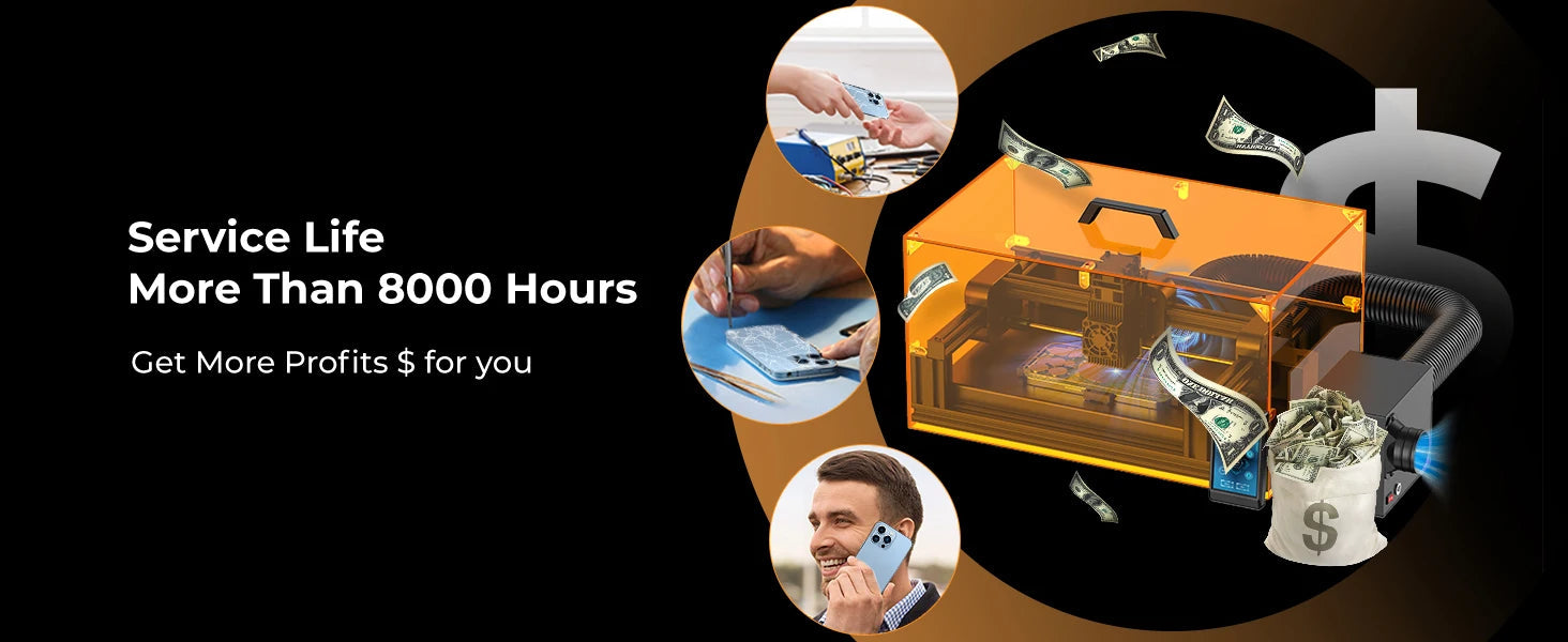 Back Glass Laser for iPhone 8-17 Series, Glue Removal Laser Engraving Seperator, w/Air Purifier&Cell Phone Repair Tool Ai-TechWorld 