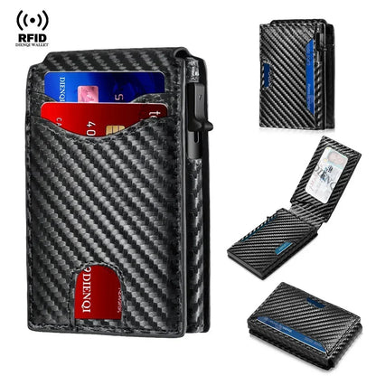 Rfid Credit Card Holder Carbon Fiber Wallets Men Anti Theft Slim Thin Luxury Bank Money Cardholder Case Minimalist Wallet Purse Ai-TechWorld 