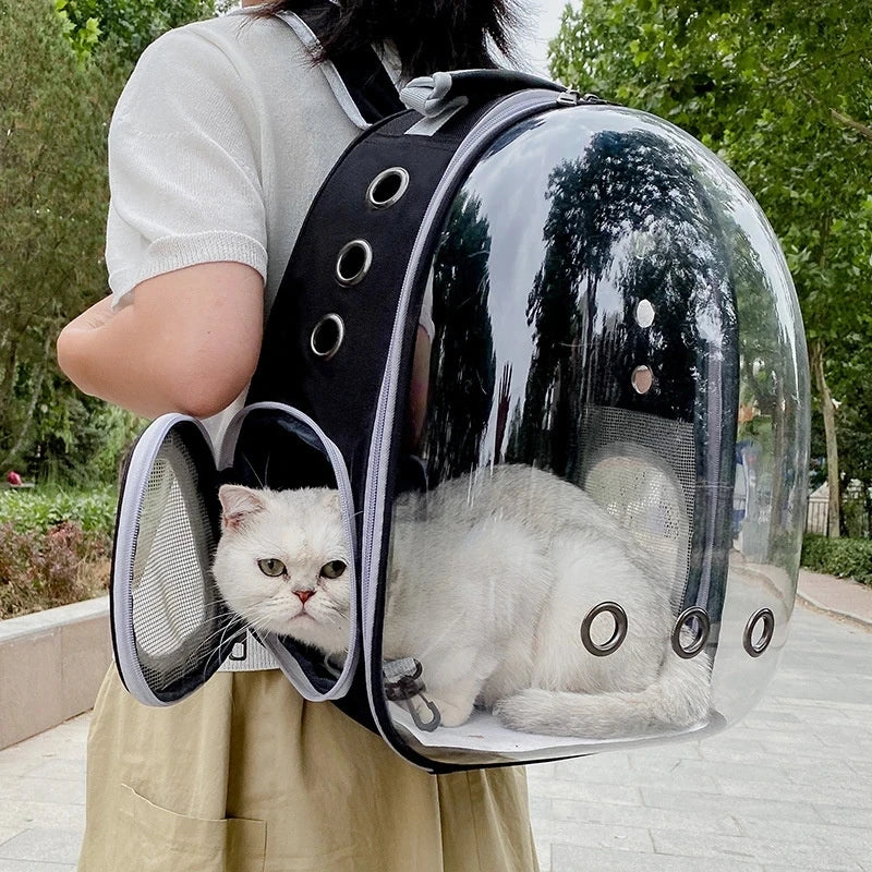 Pet Cat Carrying Bag Space Pet Backpacks Breathable Portable Transparent Backpack Puppy Dog Transport Carrier Space Capsule Bags Ai-TechWorld 