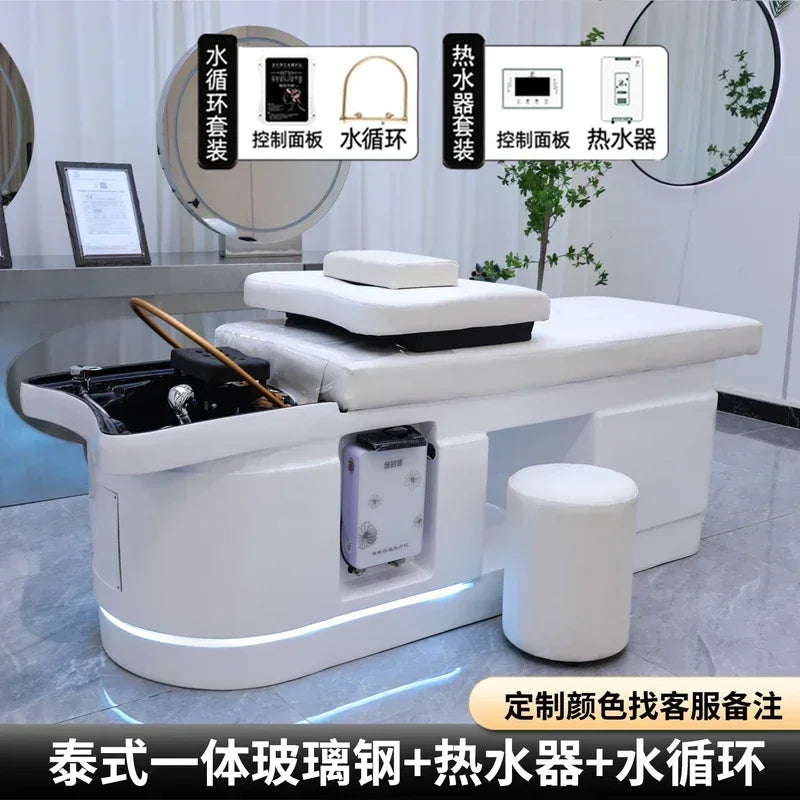 Spa Massage Shampoo Bed for Hair Salon, Commercial Use, Hairdressing Shaving Station, Water Circulation Basin, Beauty Furn, 2025 Ai-TechWorld 