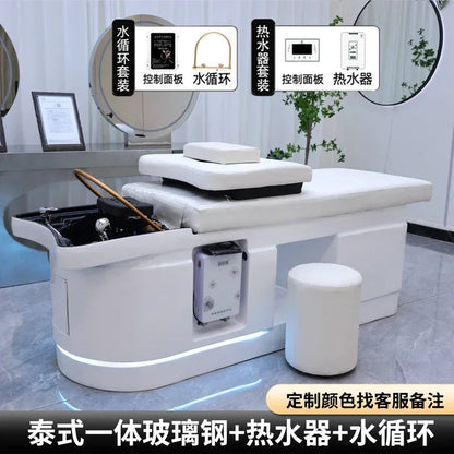 Spa Massage Shampoo Bed for Hair Salon, Commercial Use, Hairdressing Shaving Station, Water Circulation Basin, Beauty Furn, 2025 Ai-TechWorld 