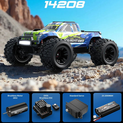 HYPER GO MJX 14207 14208 1/14 RC Car 41-53km/h Brushless 2.4G Remote Control 4WD Off-road High Speed RC Car Truck Hobby Toy Ai-TechWorld 