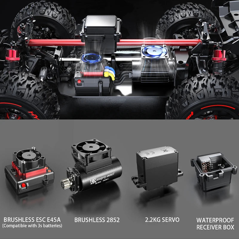 MJX 14209 14210 V3.0 1/14 RC Car 75km/h Brushless Hyper Go 2.4G Remote Control 4WD Off-road Racing RC Truck Electric Hobby Toy Ai-TechWorld 