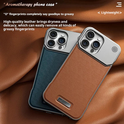 Business Aromatherapy Leather Case for iPhone 17 Air 16 15 14 Plus 13 12 11 Pro Max For Magsafe Magnetic Frameless Armor Cover Ai-TechWorld 