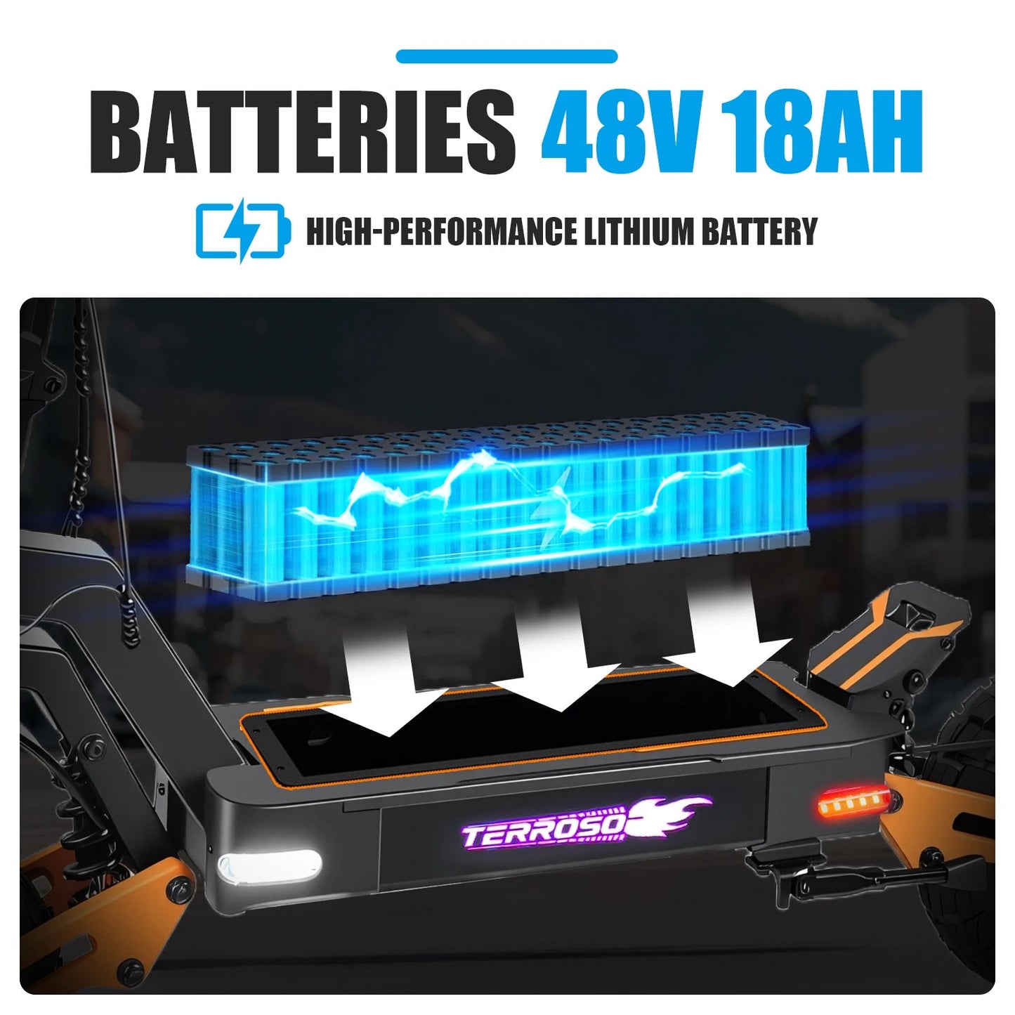 1200W Peak Motor Fold Adult Electric Scooter 48V 18AH 40MPH 11-inch off-roadTires Front and Rear Disc Brakes and Shock Absorbers Ai-TechWorld 