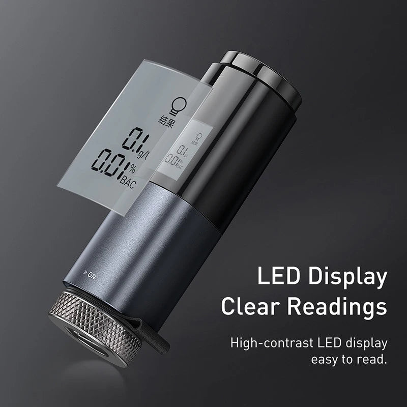 Baseus LED Display Automatic Alcohol Tester Professional Breath Alcohol Tester Rechargeable Breathalyzer Alcohol Test Tools Ai-TechWorld 