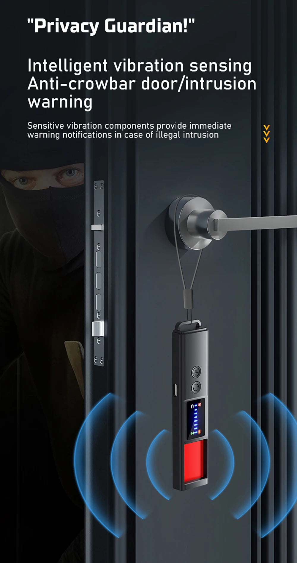 New signal detector anti-peeping camera viewfinder anti-peeping infrared scanner signal source anti-lost sound and light alarm Ai-TechWorld 