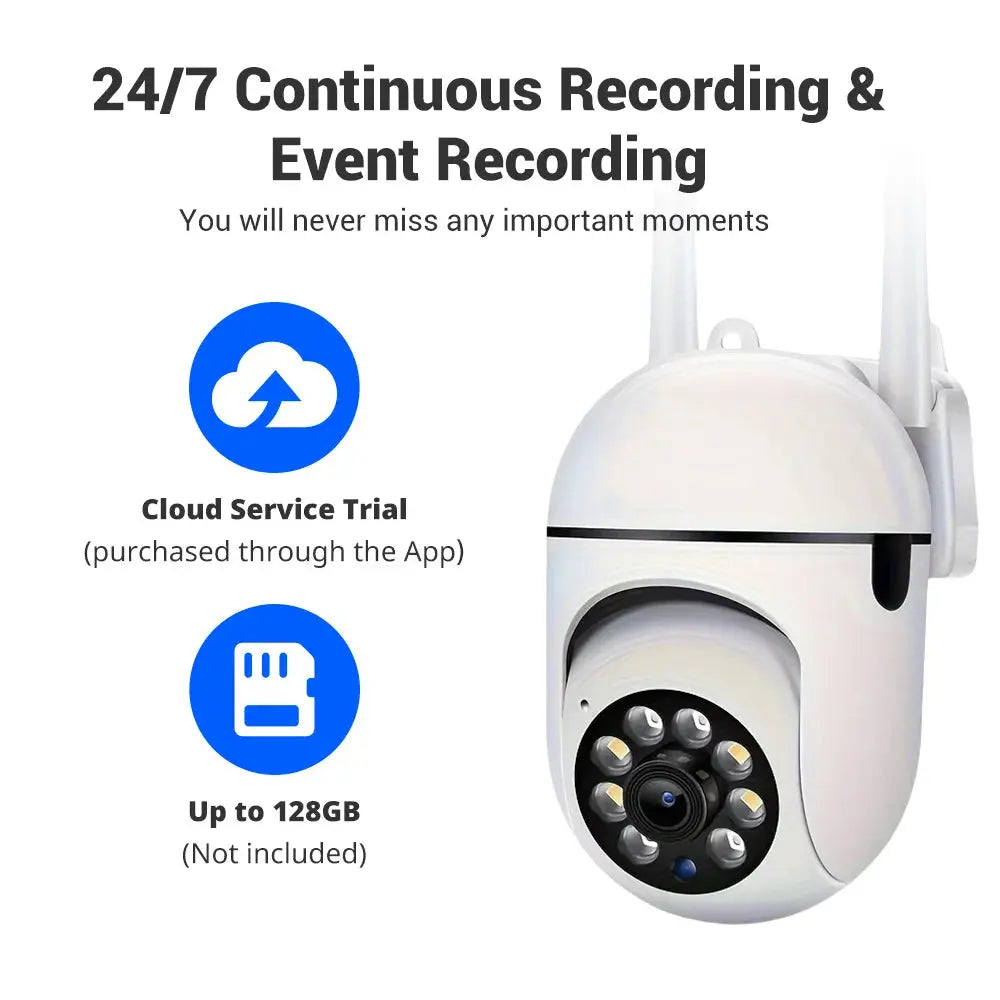 2PC Ease Life APP Wireless 1080P HD Indoor/Outdoor WiFi Security Camera, Color Night Vision, 2-Way Audio, 360° Pan/Tilt/Zoom, Mo Ai-TechWorld 