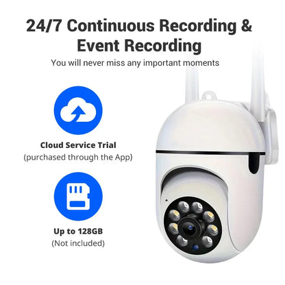 2PC Ease Life APP Wireless 1080P HD Indoor/Outdoor WiFi Security Camera, Color Night Vision, 2-Way Audio, 360° Pan/Tilt/Zoom, Mo Ai-TechWorld 