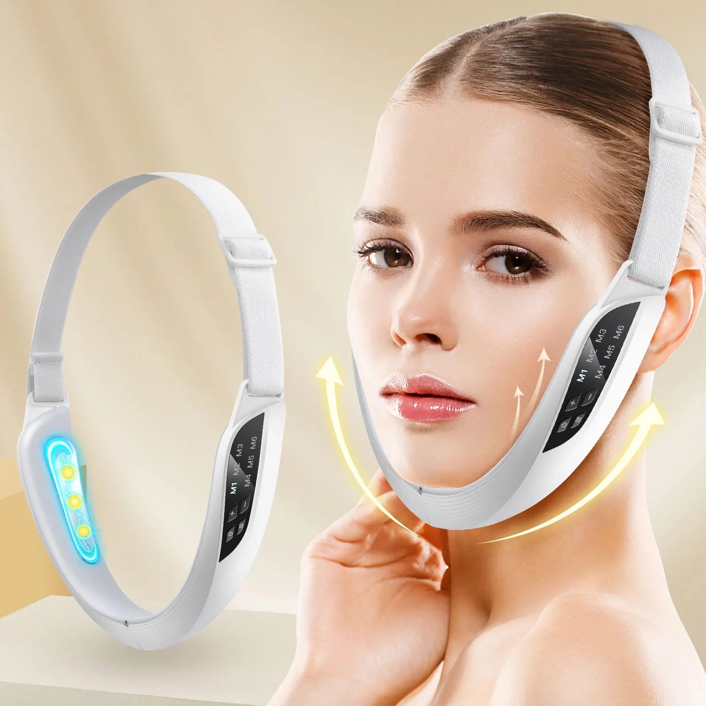 Electric V Face Lifting Beauty Device 6 Modes 8 Levels EMS Micro-current Firming Facial Massager Double Chin Removal Skin Care Ai-TechWorld 