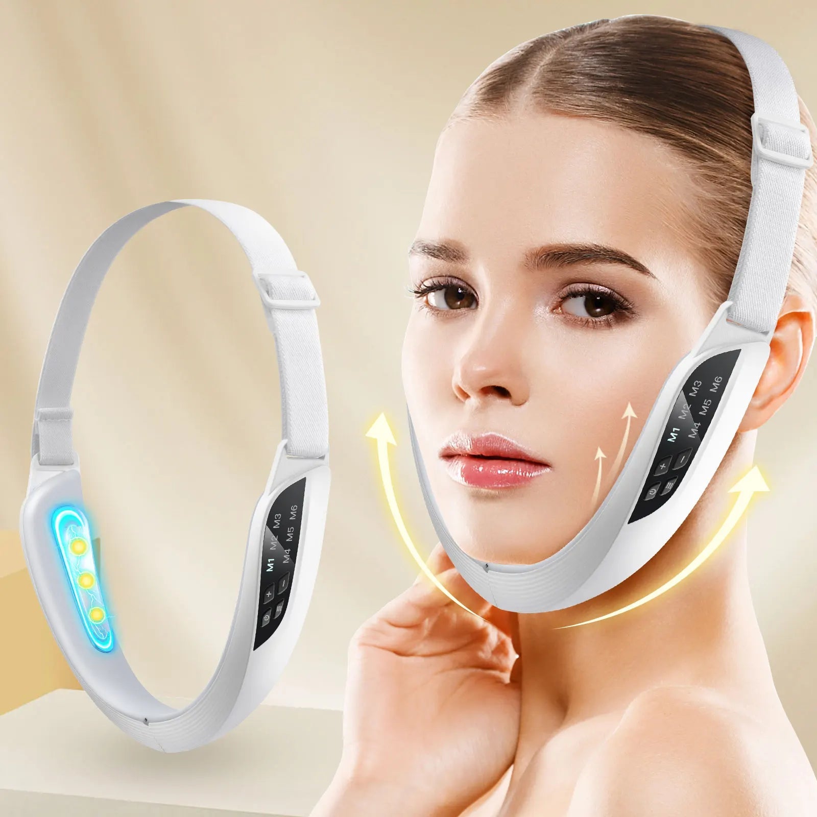 Electric V Face Lifting Beauty Device 6 Modes 8 Levels EMS Micro-current Firming Facial Massager Double Chin Removal Skin Care Ai-TechWorld 