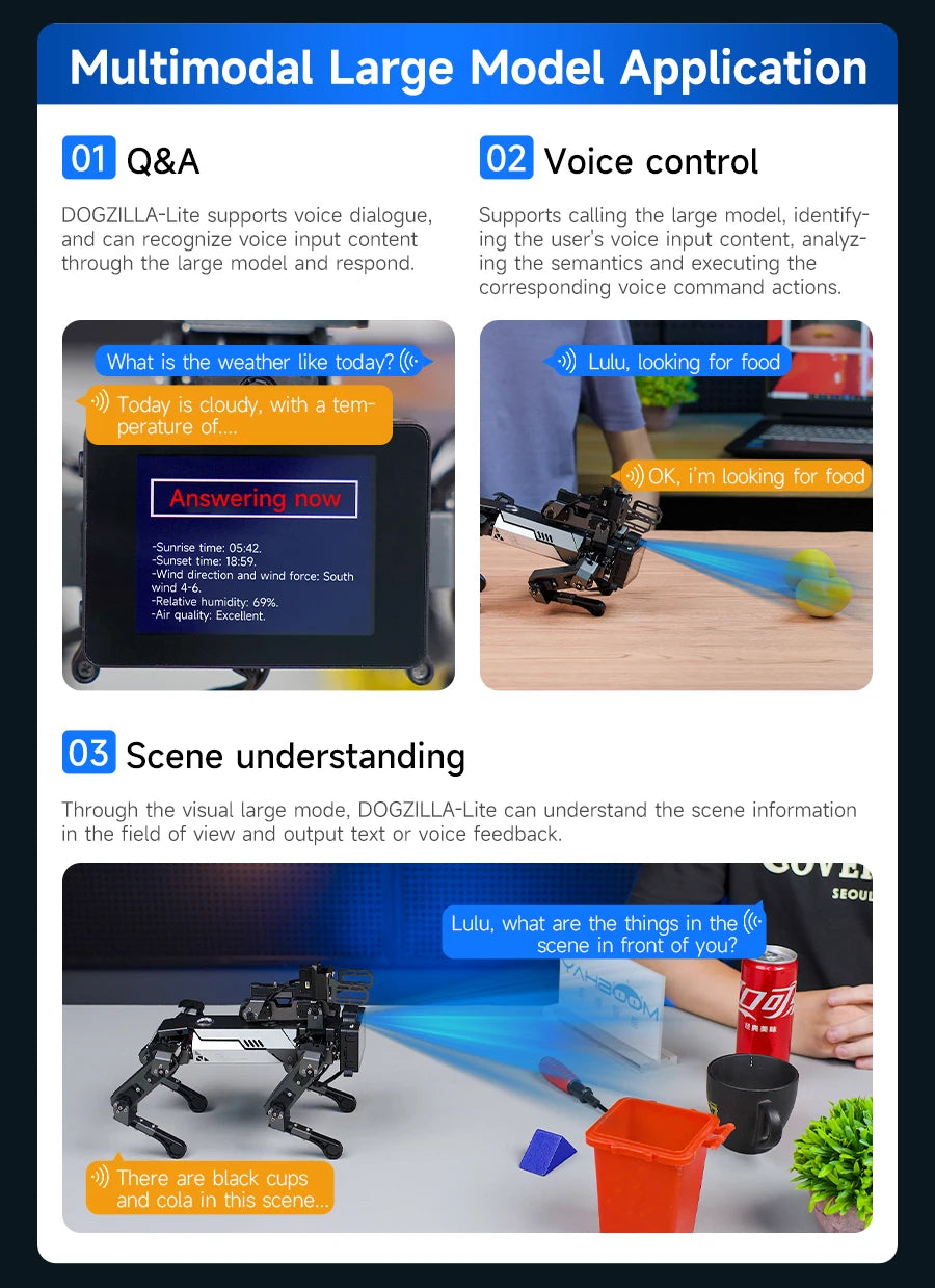 Yahboom DOGZILLA-Lite Quadruped Bionic Robot Dog AI Vision Large Model Intelligent Programming Electronic Kit for Raspberry Pi Ai-TechWorld 