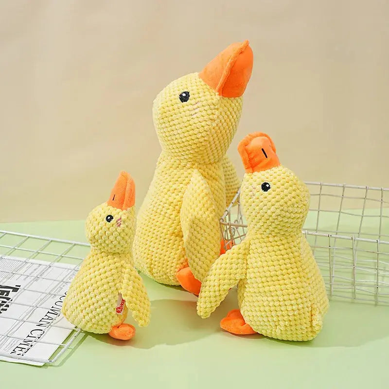 Plush Companion Sleeping Duck Dog Toys for Small Large Dogs Bite Resistant Teeth Grinding Sound Relief Duck Sound Toy Ai-TechWorld 