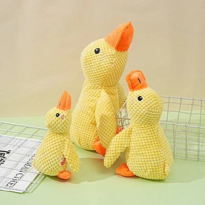 Plush Companion Sleeping Duck Dog Toys for Small Large Dogs Bite Resistant Teeth Grinding Sound Relief Duck Sound Toy Ai-TechWorld 