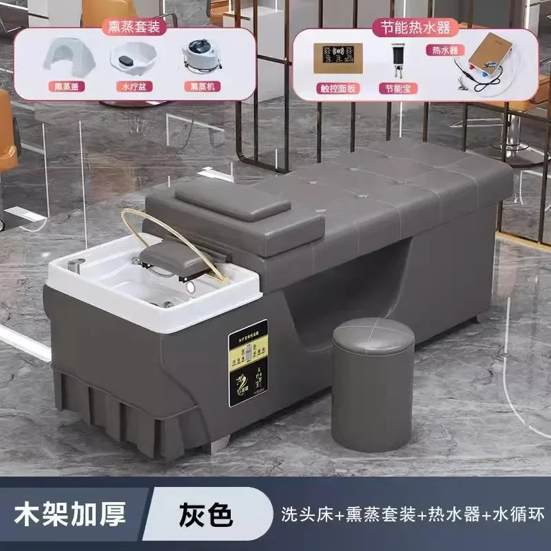 Spa Massage Shampoo Bed for Hair Salon, Commercial Use, Hairdressing Shaving Station, Water Circulation Basin, Beauty Furn, 2025 Ai-TechWorld 