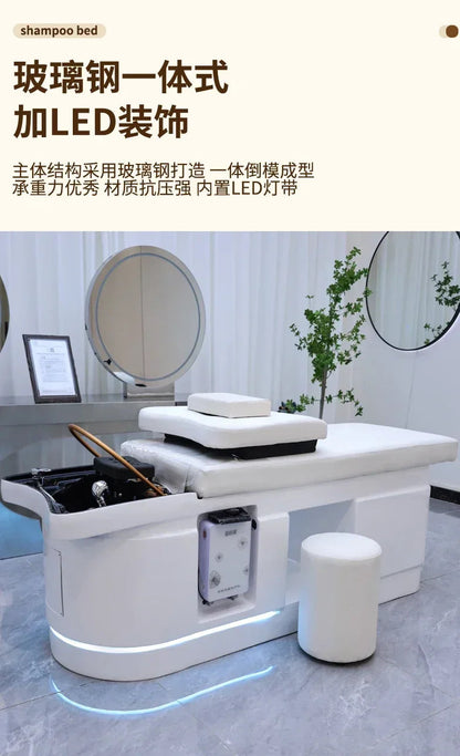 Spa Massage Shampoo Bed for Hair Salon, Commercial Use, Hairdressing Shaving Station, Water Circulation Basin, Beauty Furn, 2025 Ai-TechWorld 