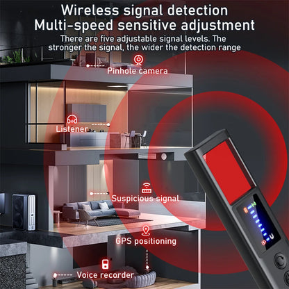 New signal detector anti-peeping camera viewfinder anti-peeping infrared scanner signal source anti-lost sound and light alarm Ai-TechWorld 