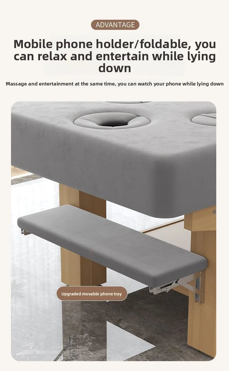 Solid Wood Massage Bed Beauty Salon Treatment Table Chinese Medicine Physiotherapy Thai Moxibustion Beauty Bed Lash Massage Bed Ai-TechWorld 