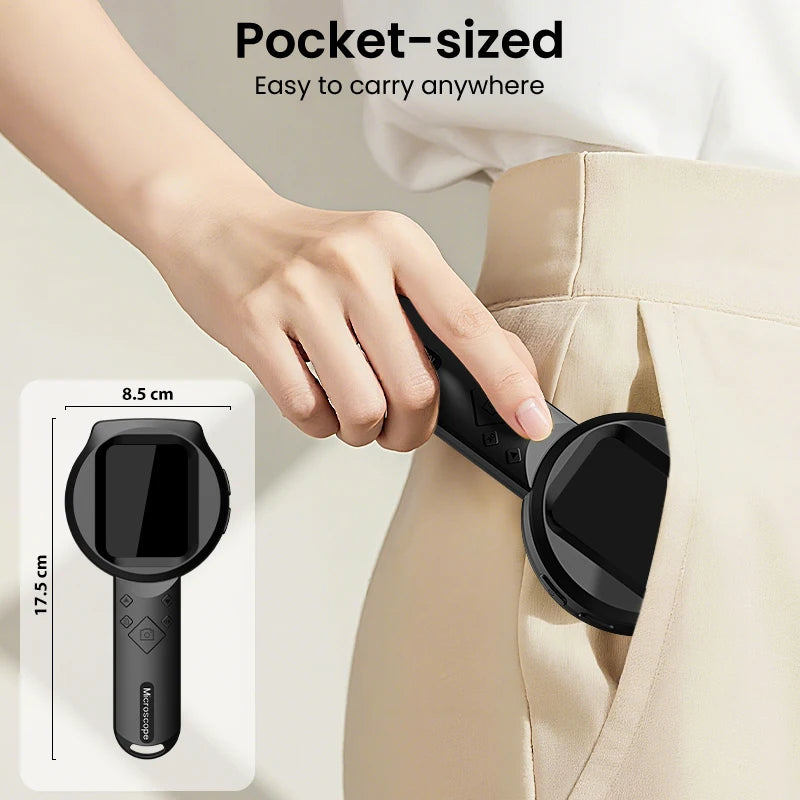 2.8'' IPS Digital Magnifier HD 1080P 100X Portable Microscope Handheld Mignifying Glass for Electronics Repair Check Jewelry Ai-TechWorld 