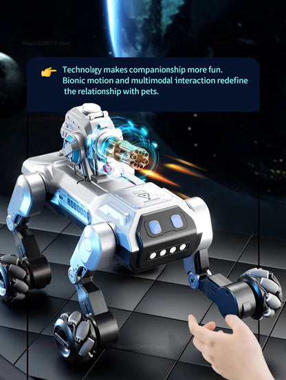2025 New 2.4G Remote Control Robot Dog with Singing Dancing Follow Mode 360° Rotating launching Cannon Puppy Toys Gifts For Kid Ai-TechWorld 