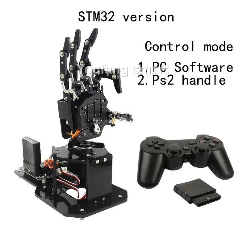 STEM For Arduino STM32 Bionic Robot Palm Hand Manipulator Open Source Code 5 Hands Educational Kit with Ps2/Somatosensory Gloves Ai-TechWorld 