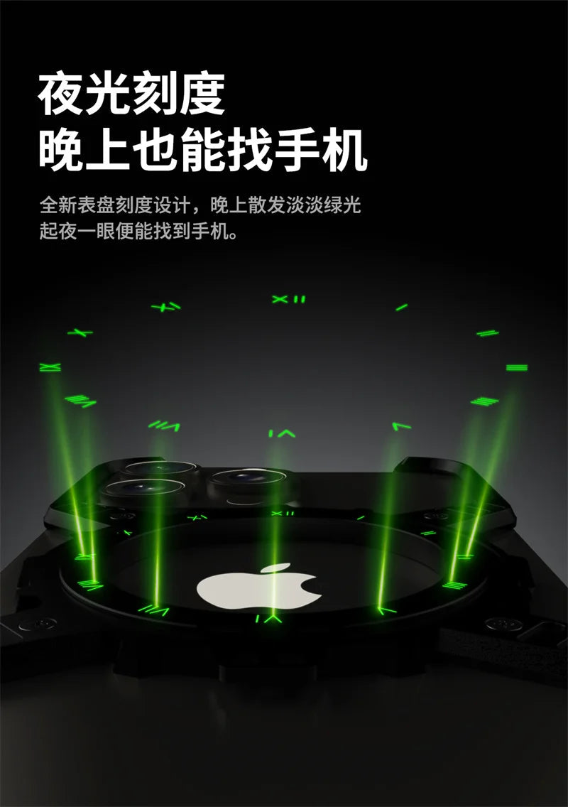 360° Stand X-shaped Mechanical For iPhone 17 14 13 15 16 Pro Max Plus gear Aluminium Magnetic Frameless Noctilucent Phone Cover Ai-TechWorld 