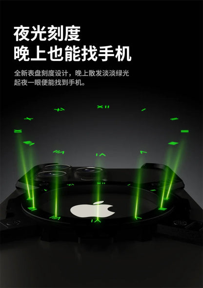 360° Stand X-shaped Mechanical For iPhone 17 14 13 15 16 Pro Max Plus gear Aluminium Magnetic Frameless Noctilucent Phone Cover Ai-TechWorld 