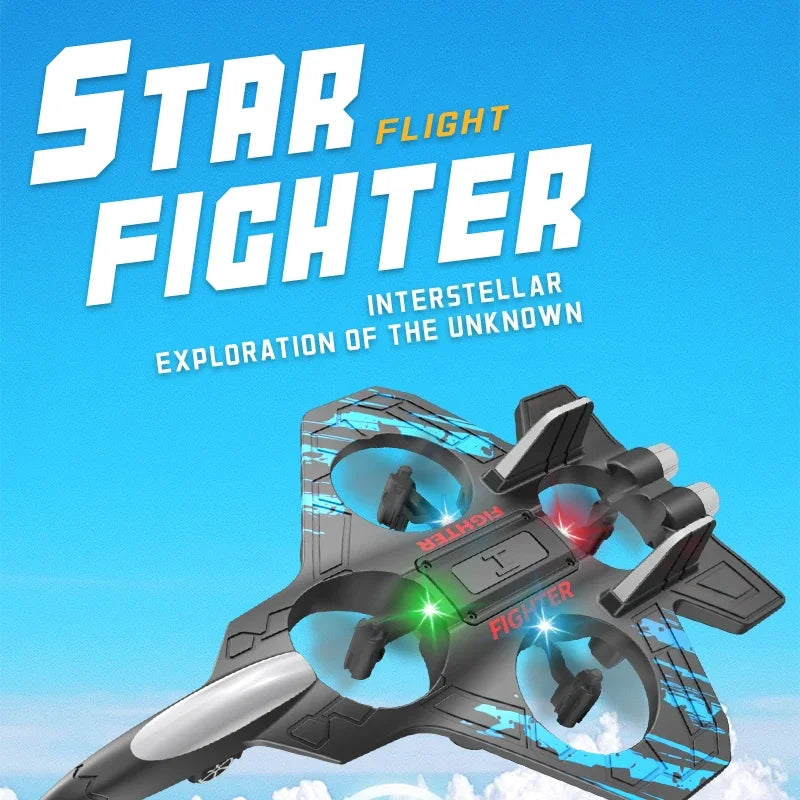 2.4G remote control fighter electric foam glider stunt tumbling UAV hovering helicopter with LED colorful lights aircraft model Ai-TechWorld 