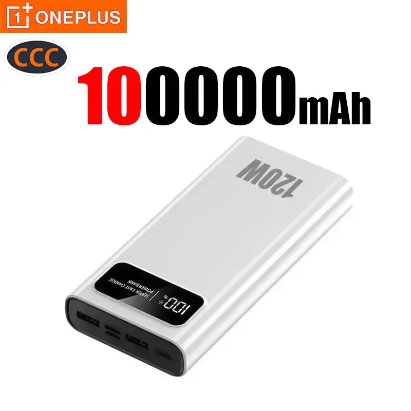 ONEPLUS 500000mAh 120W Super Fast Charging Power Bank High Capacity Battery CCC Certification Power Bank 3C For Iphone Xiaomi Ai-TechWorld 
