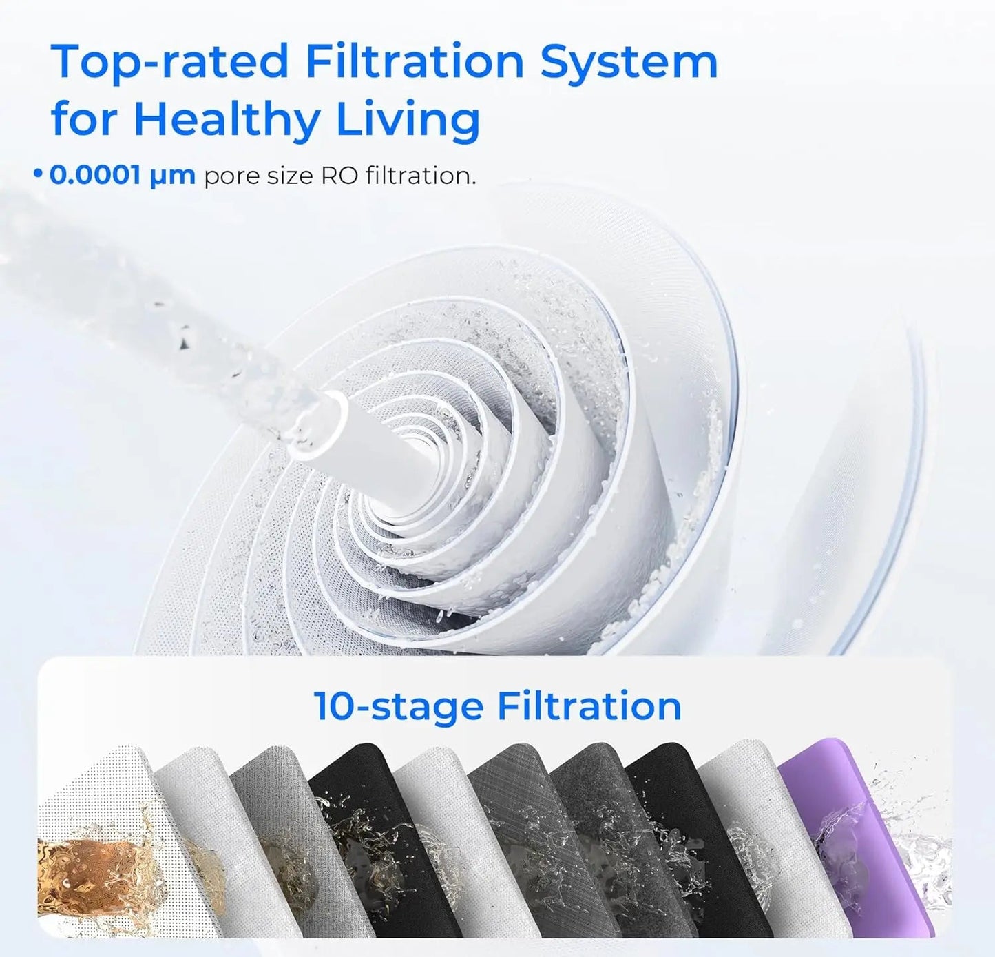 Waterdrop G3P800 Reverse Osmosis System, 800 GPD Fast Flow, NSF/ANSI 42 & 53 & 58 & 372 Certified, 3:1 Pure to Drain Ai-TechWorld 