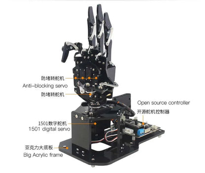 STEM For Arduino STM32 Bionic Robot Palm Hand Manipulator Open Source Code 5 Hands Educational Kit with Ps2/Somatosensory Gloves Ai-TechWorld 
