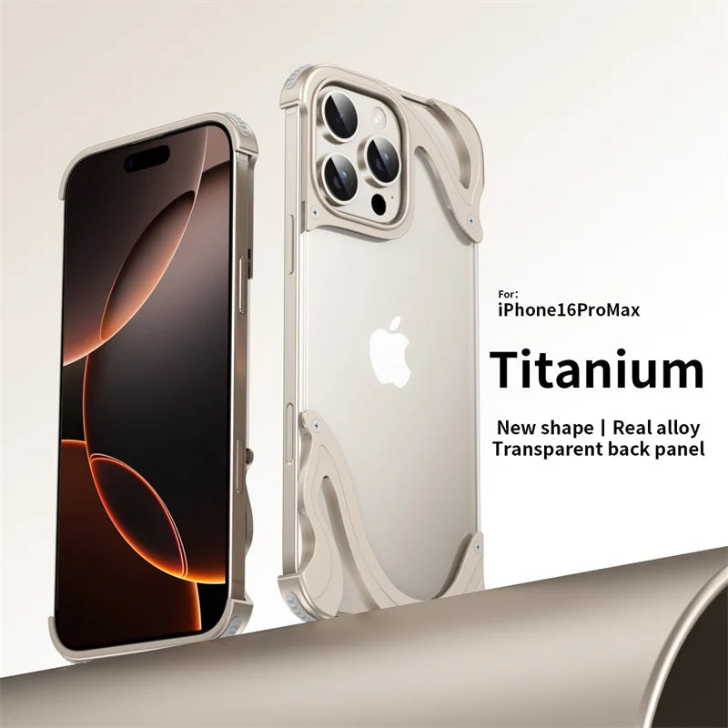For iPhone 15 16 Pro Max Case Shockproof Metal Transparent Backplate Acrylic Aluminum Alloy Shell For iPhone 16 Pro 16 Pro Max Ai-TechWorld 