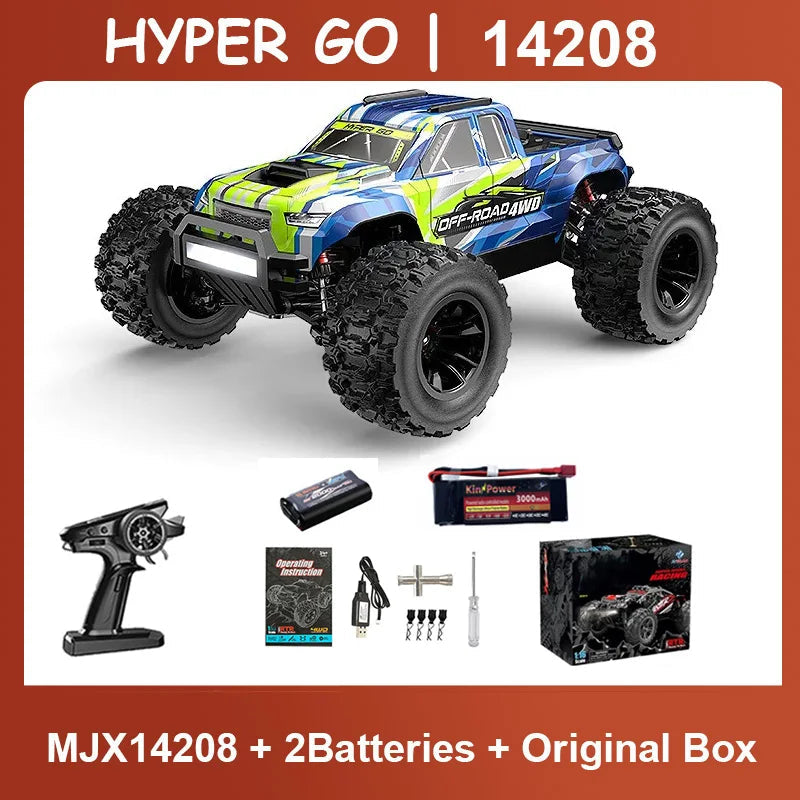 HYPER GO MJX 14207 14208 1/14 RC Car 41-53km/h Brushless 2.4G Remote Control 4WD Off-road High Speed RC Car Truck Hobby Toy Ai-TechWorld 