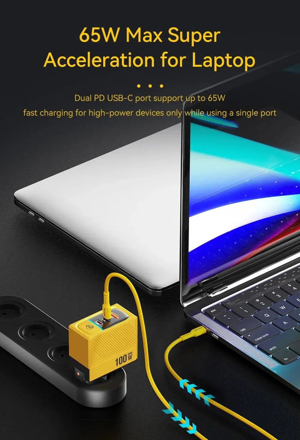 WEKOME GaN 100W Charger High Speed Fast Charging Type C Charger for Xiaomi 13 Samsung s23 ultra iPhone 15 pro max Macbook Pro Ai-TechWorld 