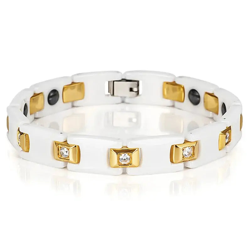 Titanium Steel Ceramic Energy Bracelet Stainless Steel Zirconia Couple Ceramic Bracelet Ai-TechWorld 